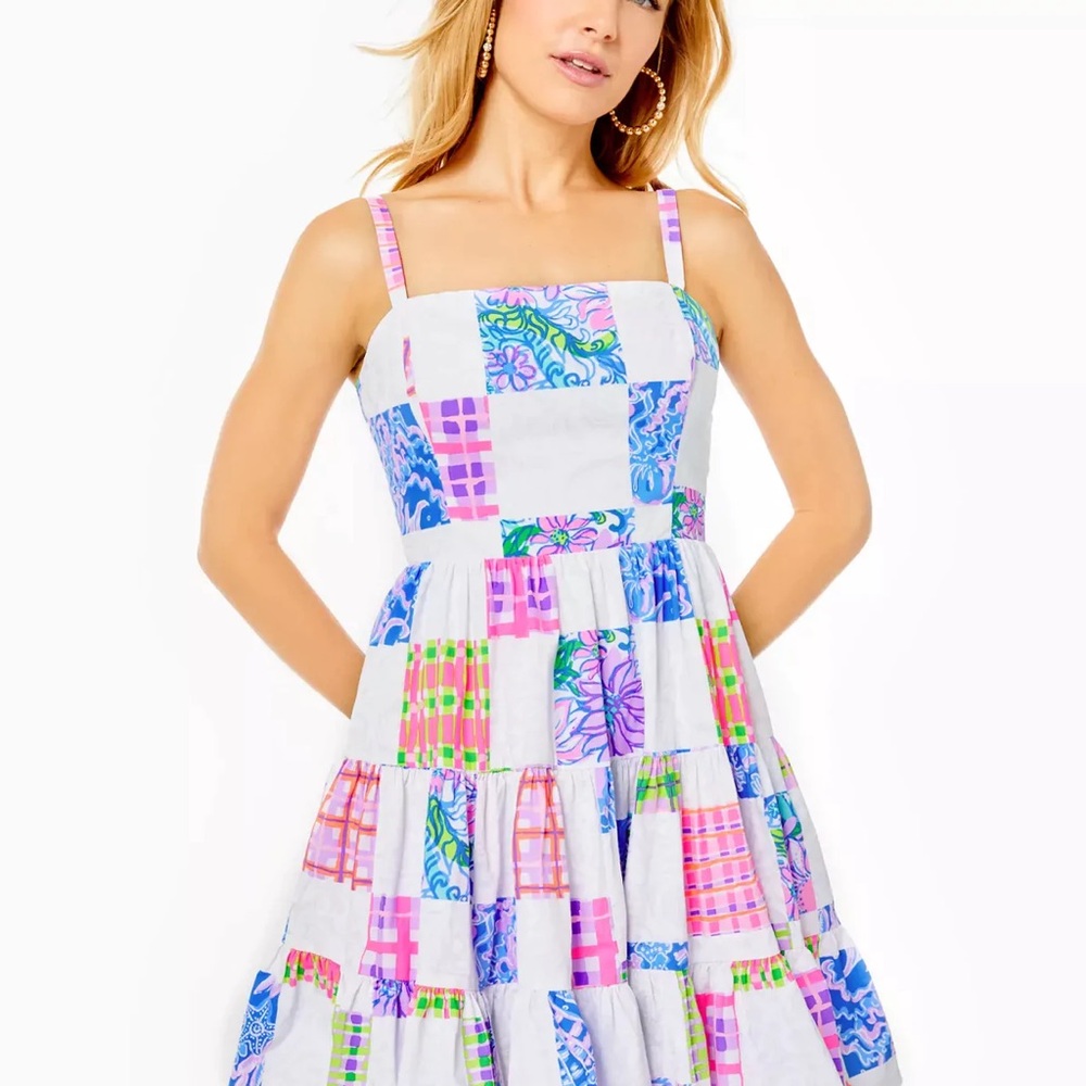 Lilly Pulitzer Alision Sleeveless Pullover Shoulder Skirt Dress